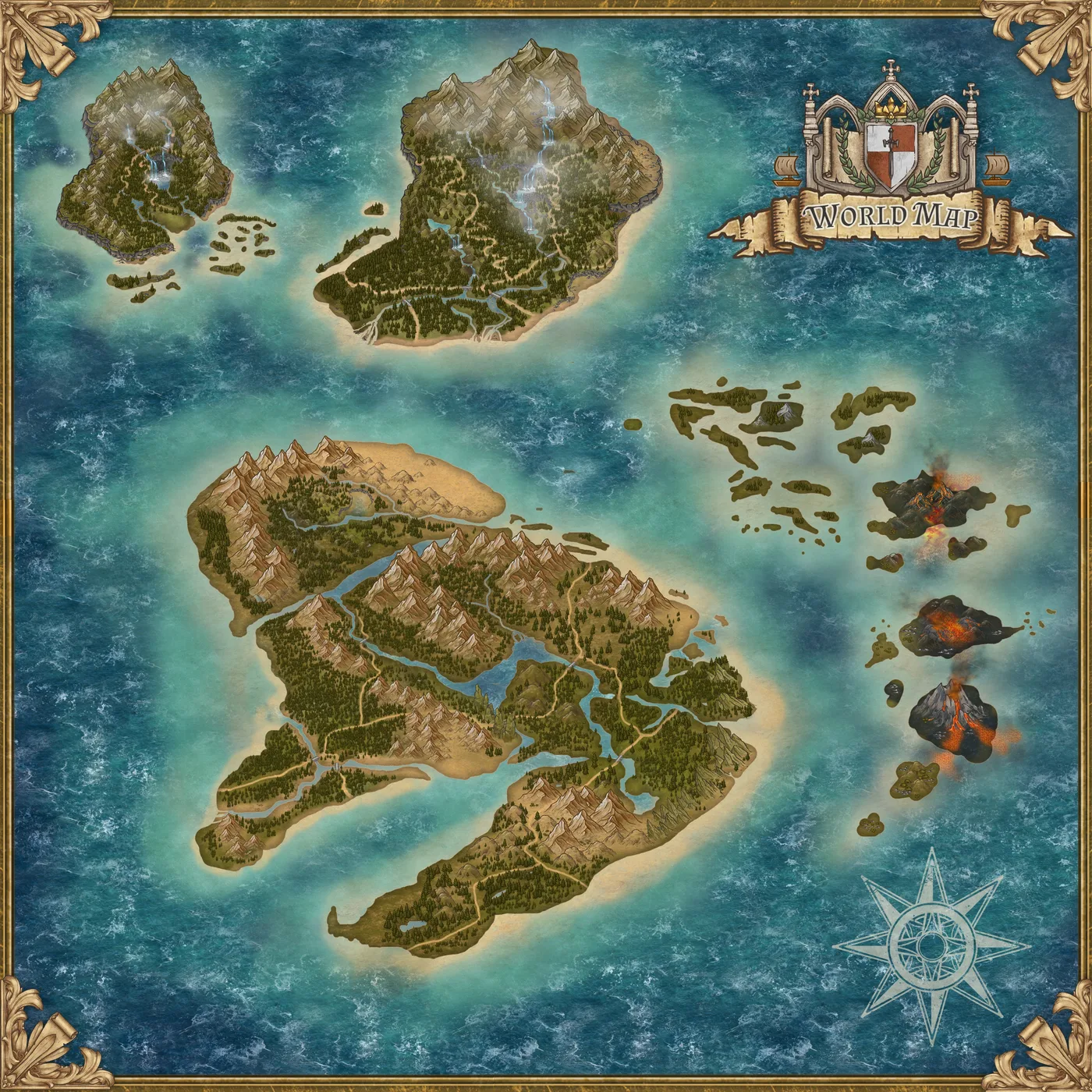 Dannys Map, a full color fantasy map