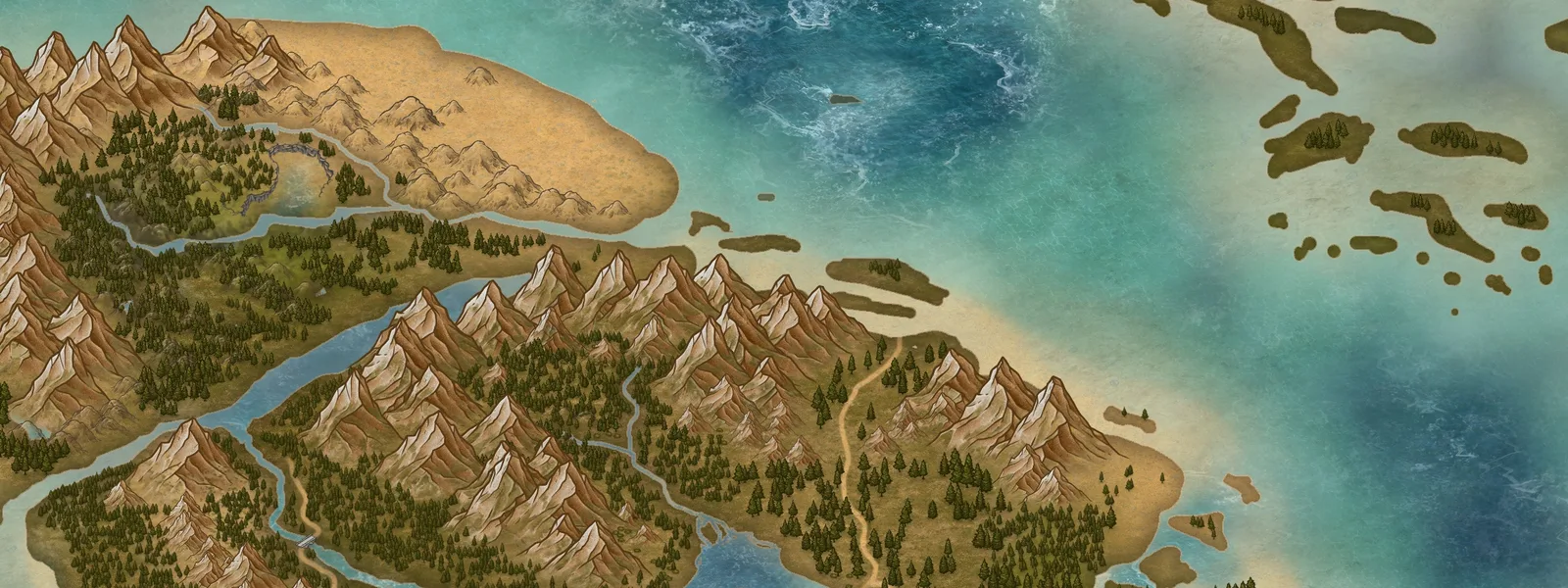 Dannys Map, a full color fantasy map (cropped detail)