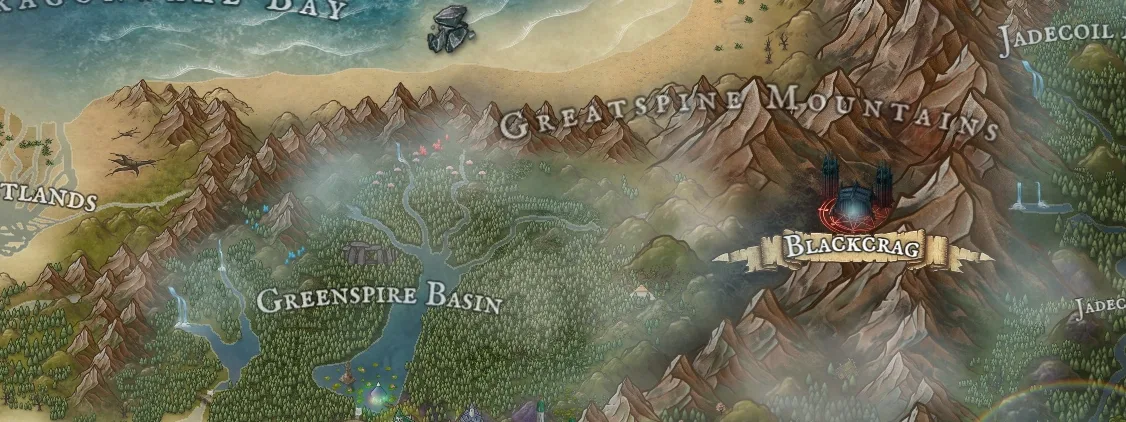 GreatSpine Isle, a full color fantasy map (cropped detail)