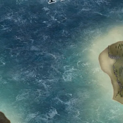 Close detail from Inafy Map, a full color fantasy map, showing labeled features at full resolution