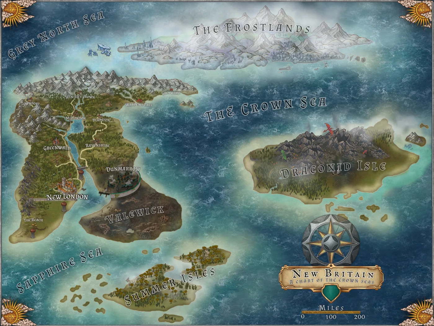 Inafy Map, a full color fantasy map