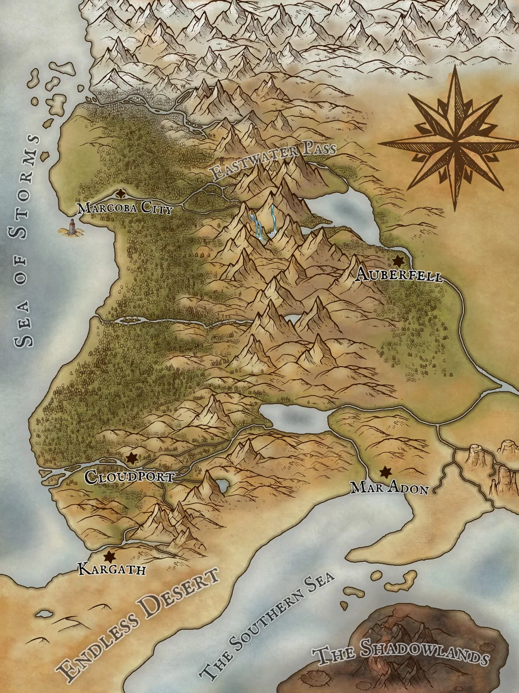 Micky Carre Map, a full color fantasy map