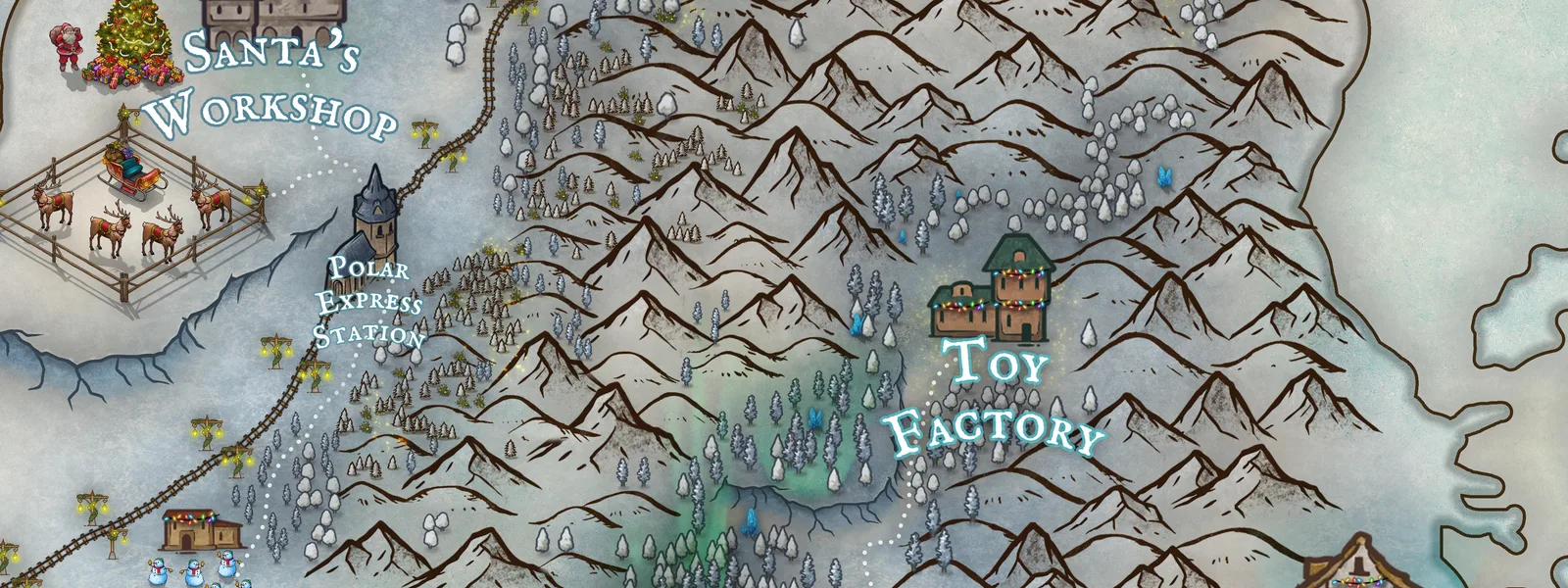 North Pole, a full color fantasy map (cropped detail)