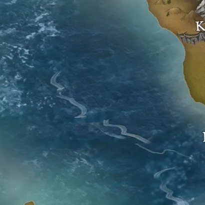 Close detail from Prilum, a full color fantasy map, showing labeled features at full resolution