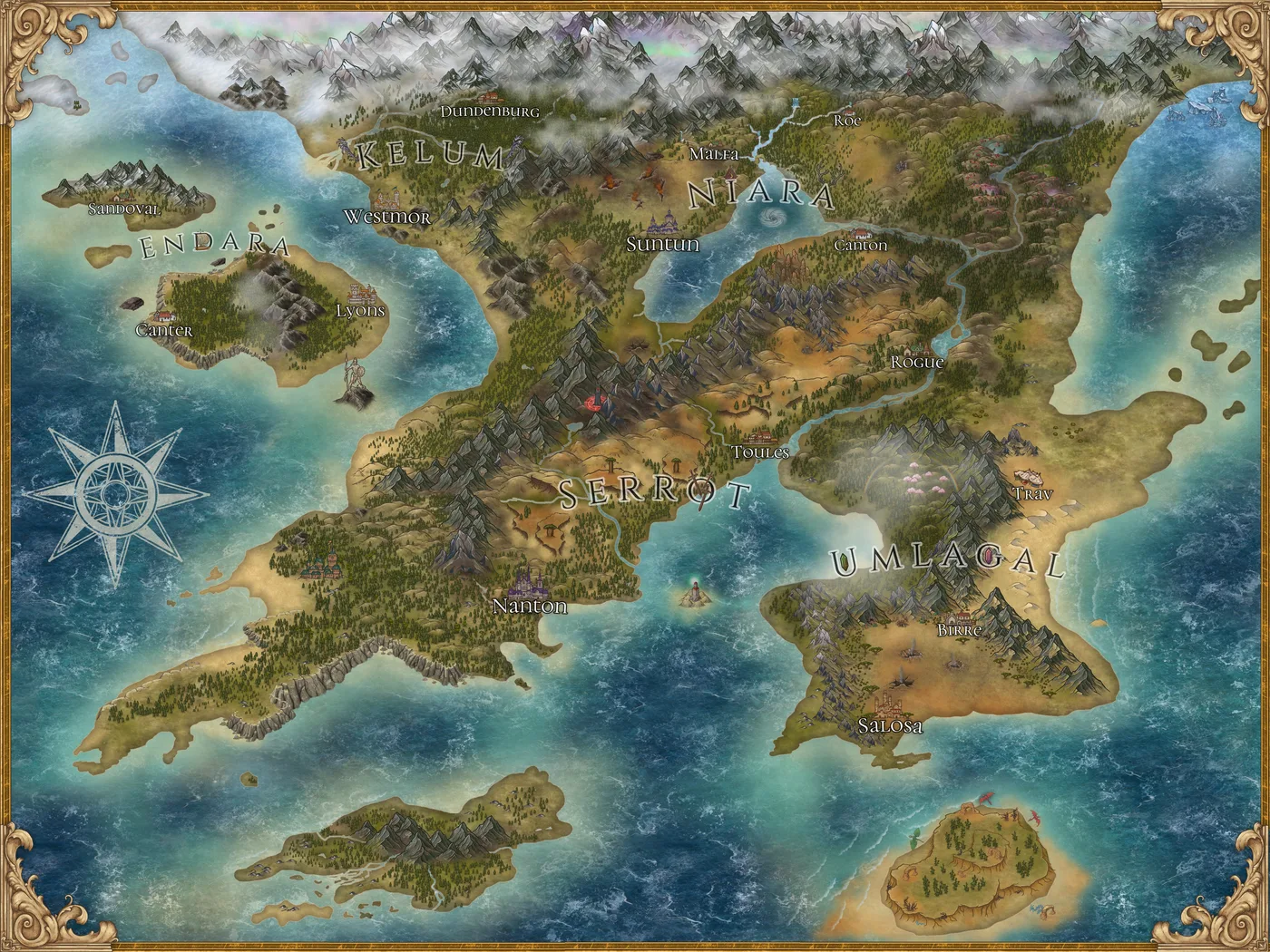 Seans Map, a full color fantasy map